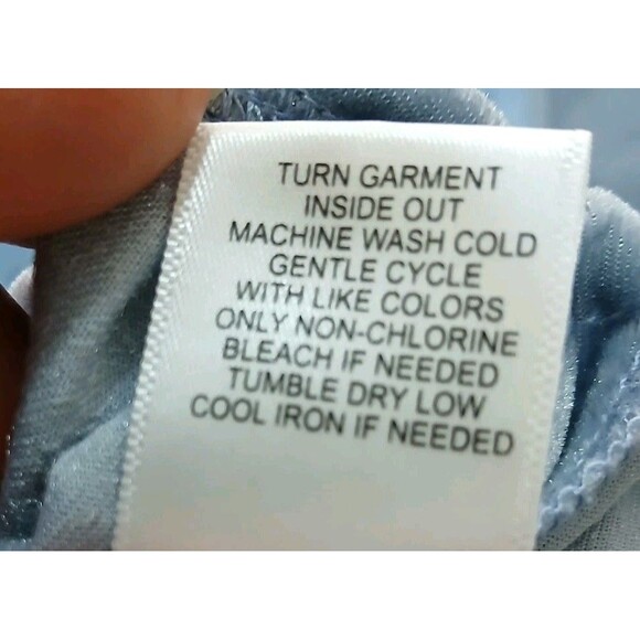 One World Women's Long Sleeve Tunic Dress Top, Light Blue, Size S. - Picture 5 of 16